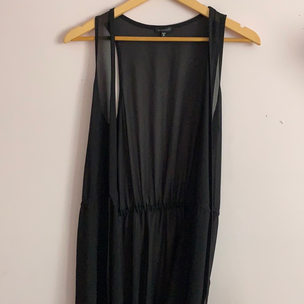 Dynamite Sheer Black Vest (long)